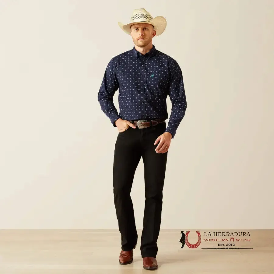 ARIAT CLASSIC FIT JACOBI LONG SLEEVE SHIRT NAVY - 4695