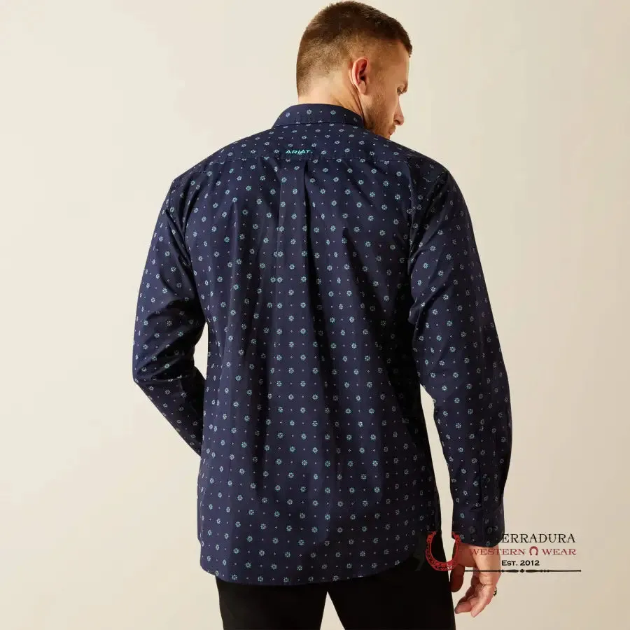 ARIAT CLASSIC FIT JACOBI LONG SLEEVE SHIRT NAVY - 4695
