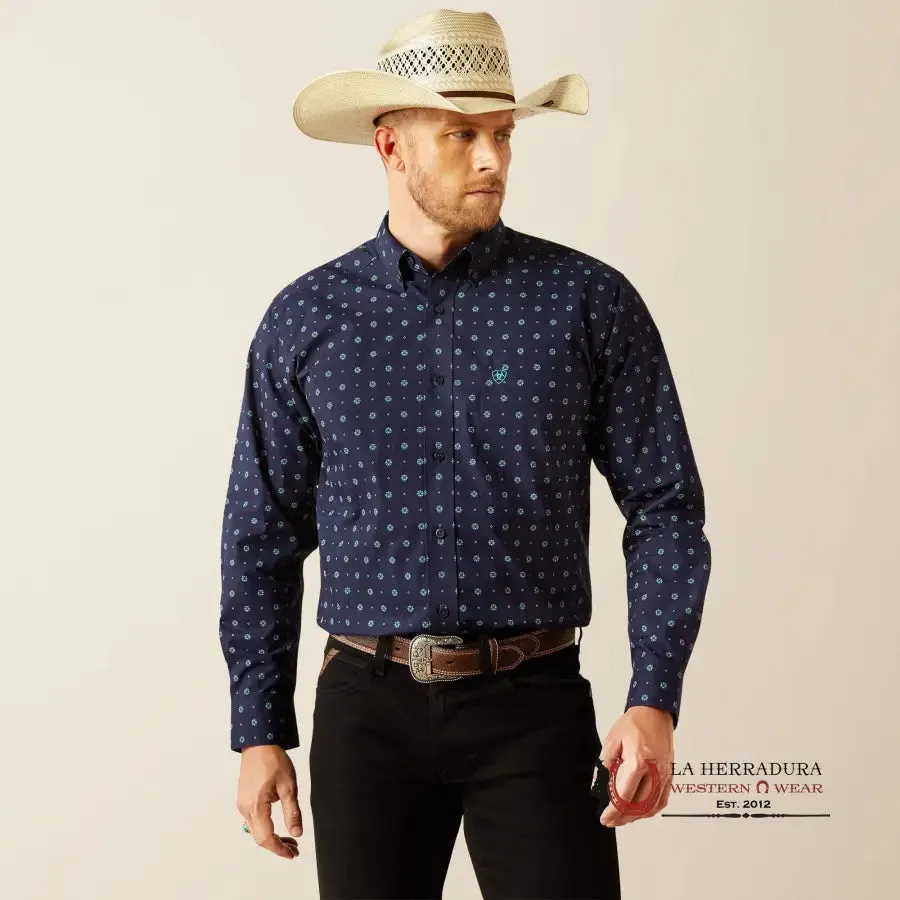 ARIAT CLASSIC FIT JACOBI LONG SLEEVE SHIRT NAVY - 4695