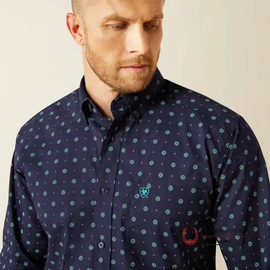 ARIAT CLASSIC FIT JACOBI LONG SLEEVE SHIRT NAVY - 4695
