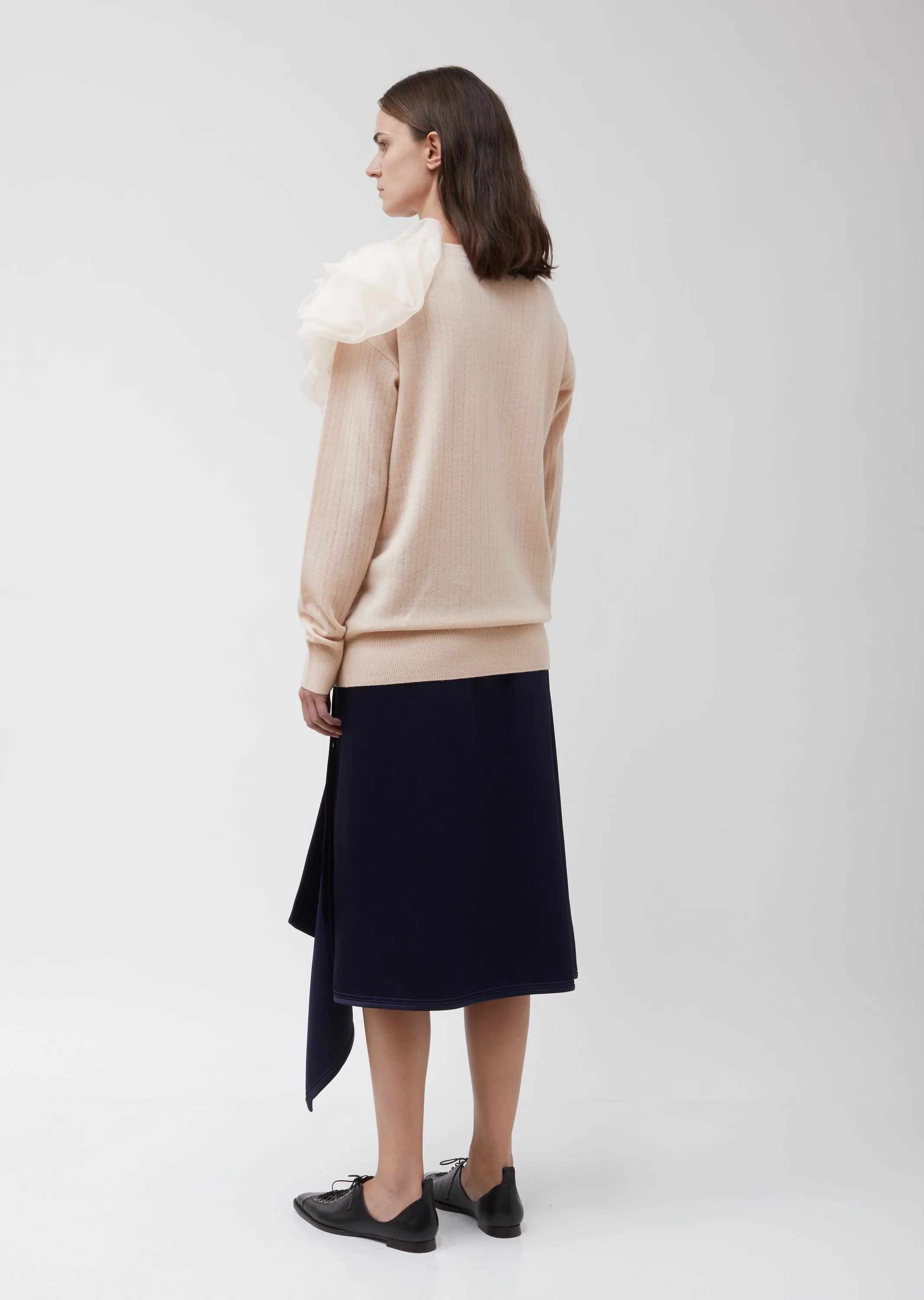 Awa Wool Cashmere L/S Poof Crew Sweater