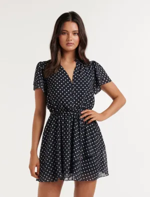 Bea Flutter Sleeve Mini Dress