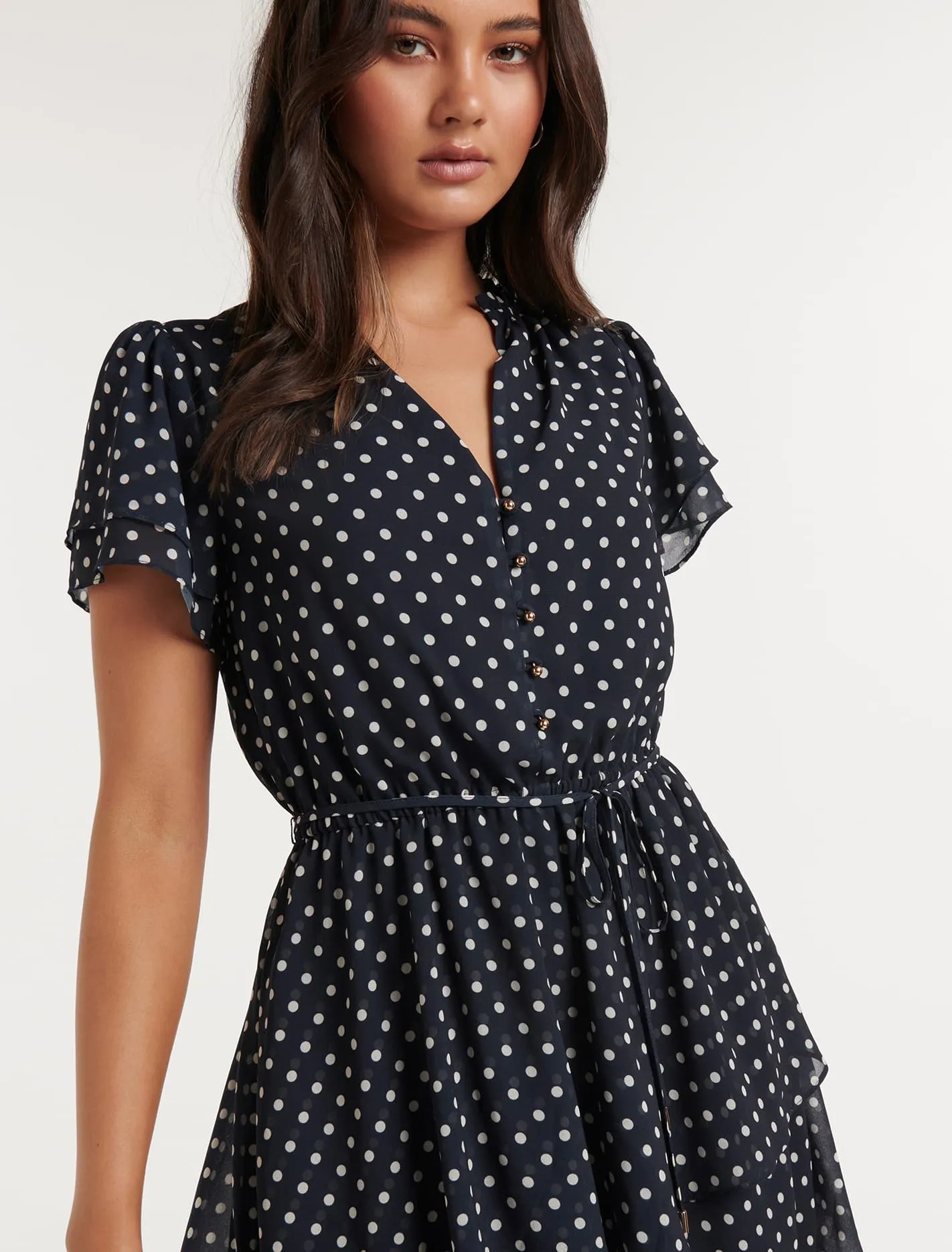 Bea Flutter Sleeve Mini Dress