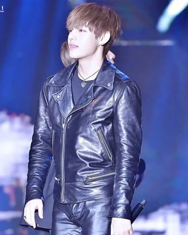 BTS Kim Taehyung Black Leather Jacket