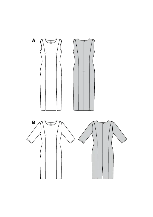 Burda Pattern 6418 Misses' Feminine Dresses (10-20)