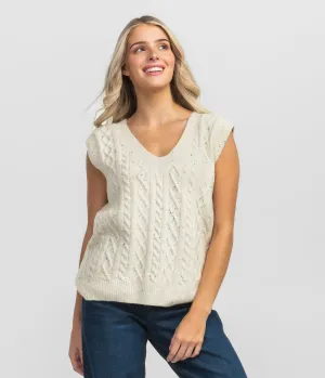 Cable Sweater Vest • Off White