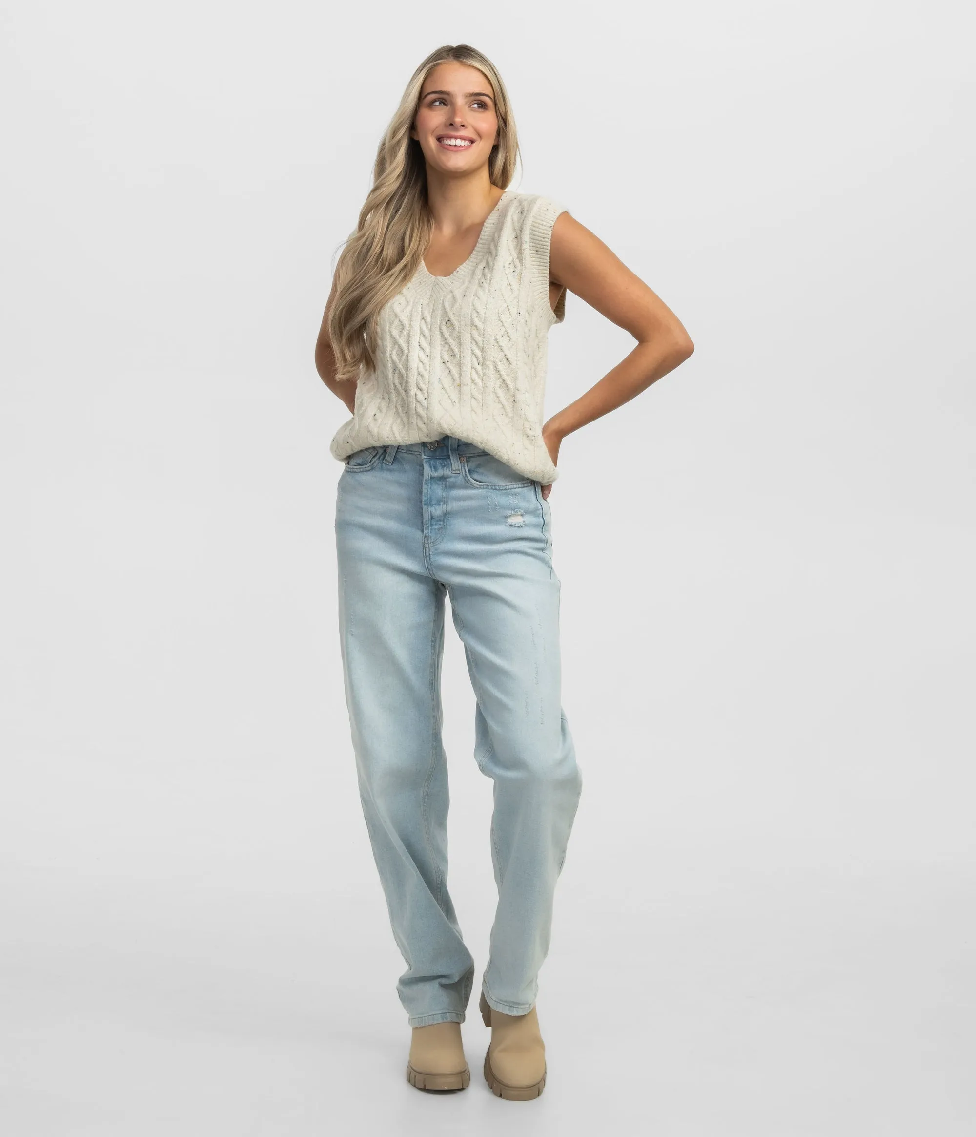 Cable Sweater Vest • Off White