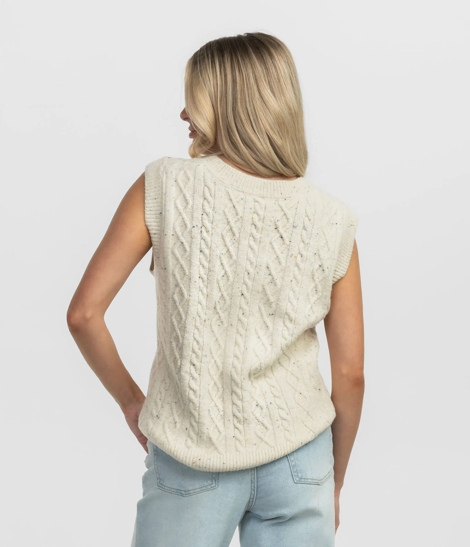 Cable Sweater Vest • Off White