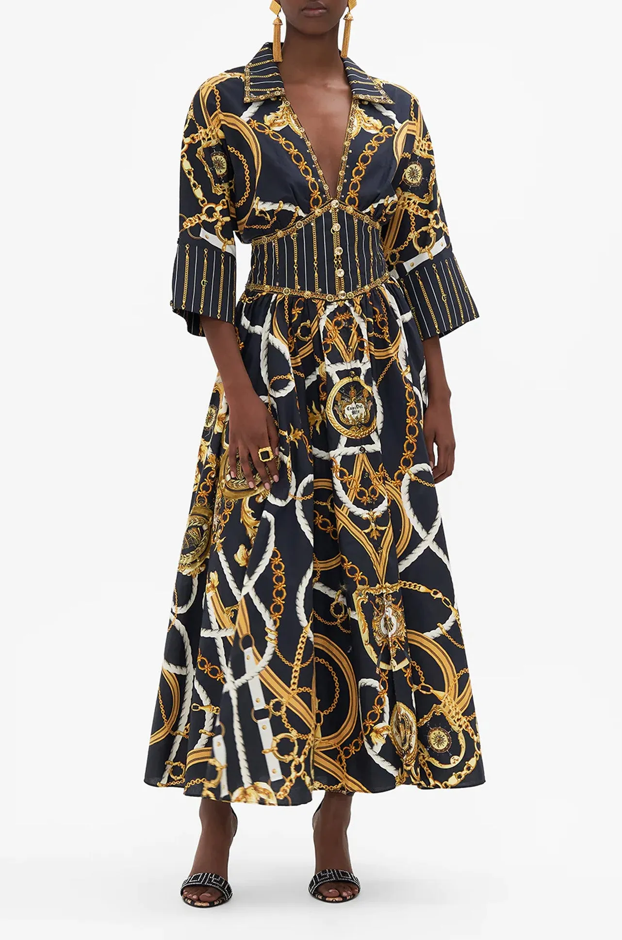 Camilla - Coast To Coast Shaped Waistband Midi Dress