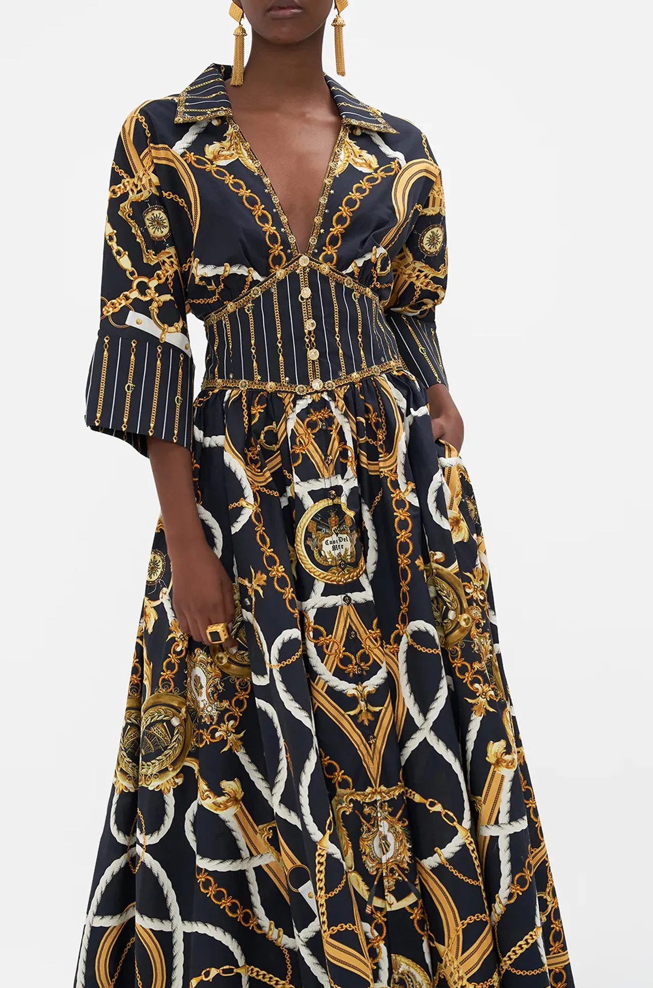 Camilla - Coast To Coast Shaped Waistband Midi Dress