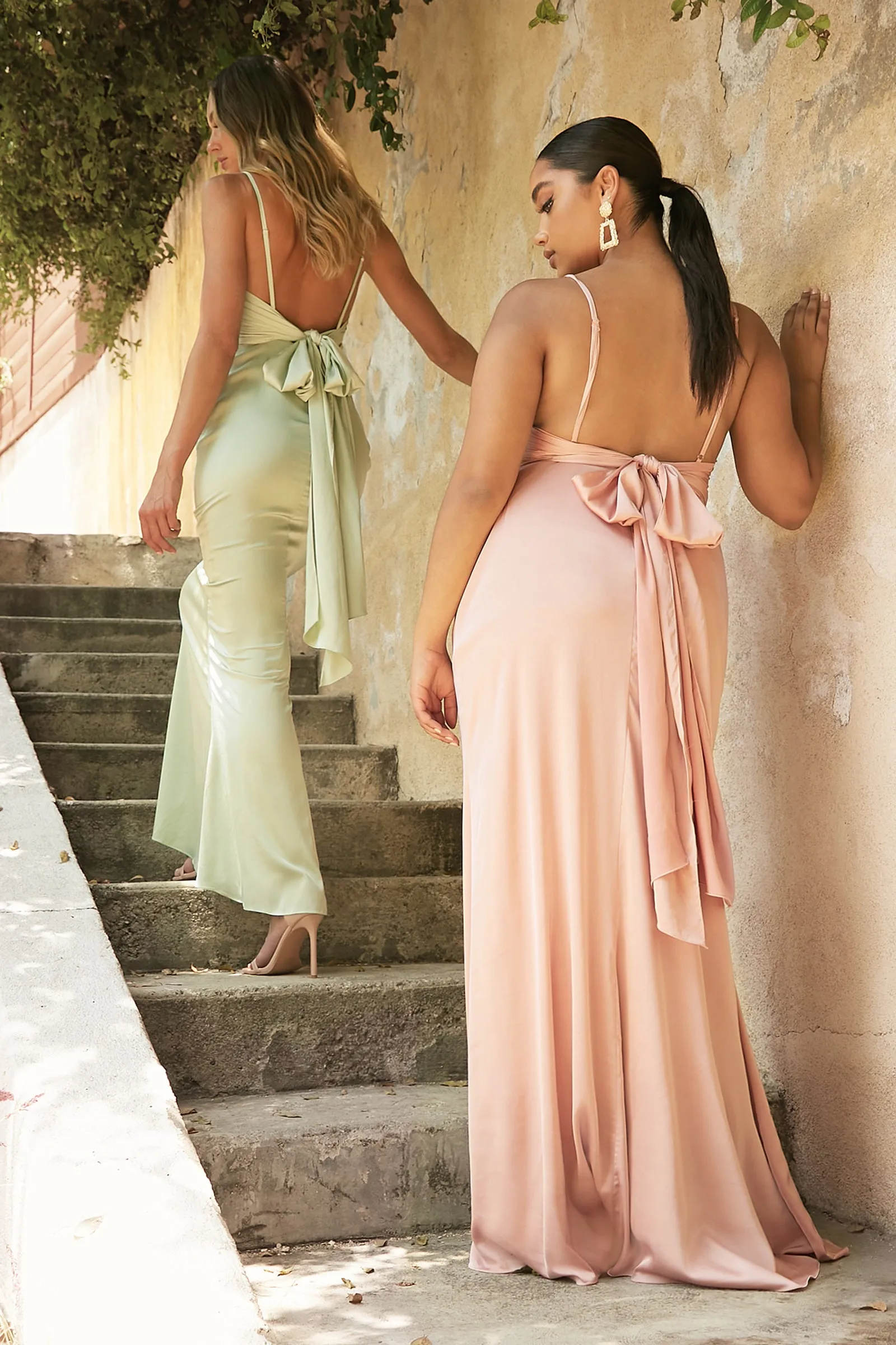CINDERELLA DIVINE 7487 Cowl Fitted Neckline Satin Evening Dress
