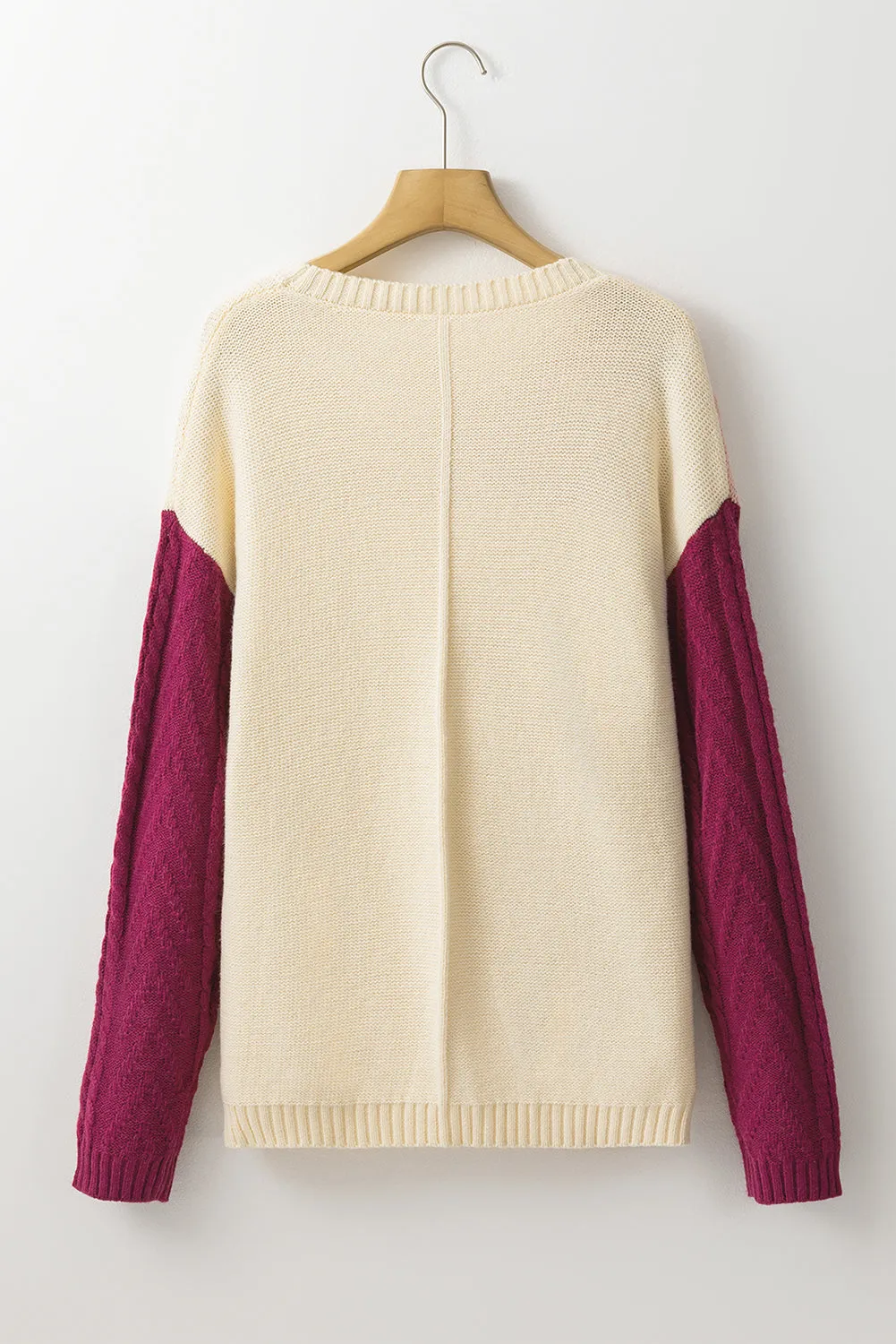 Colorblock Patched Pocket Drop Shoulder Sweater