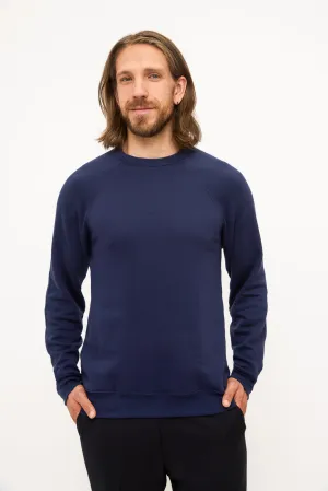 Crewneck Braille Sweater: Navy Blue