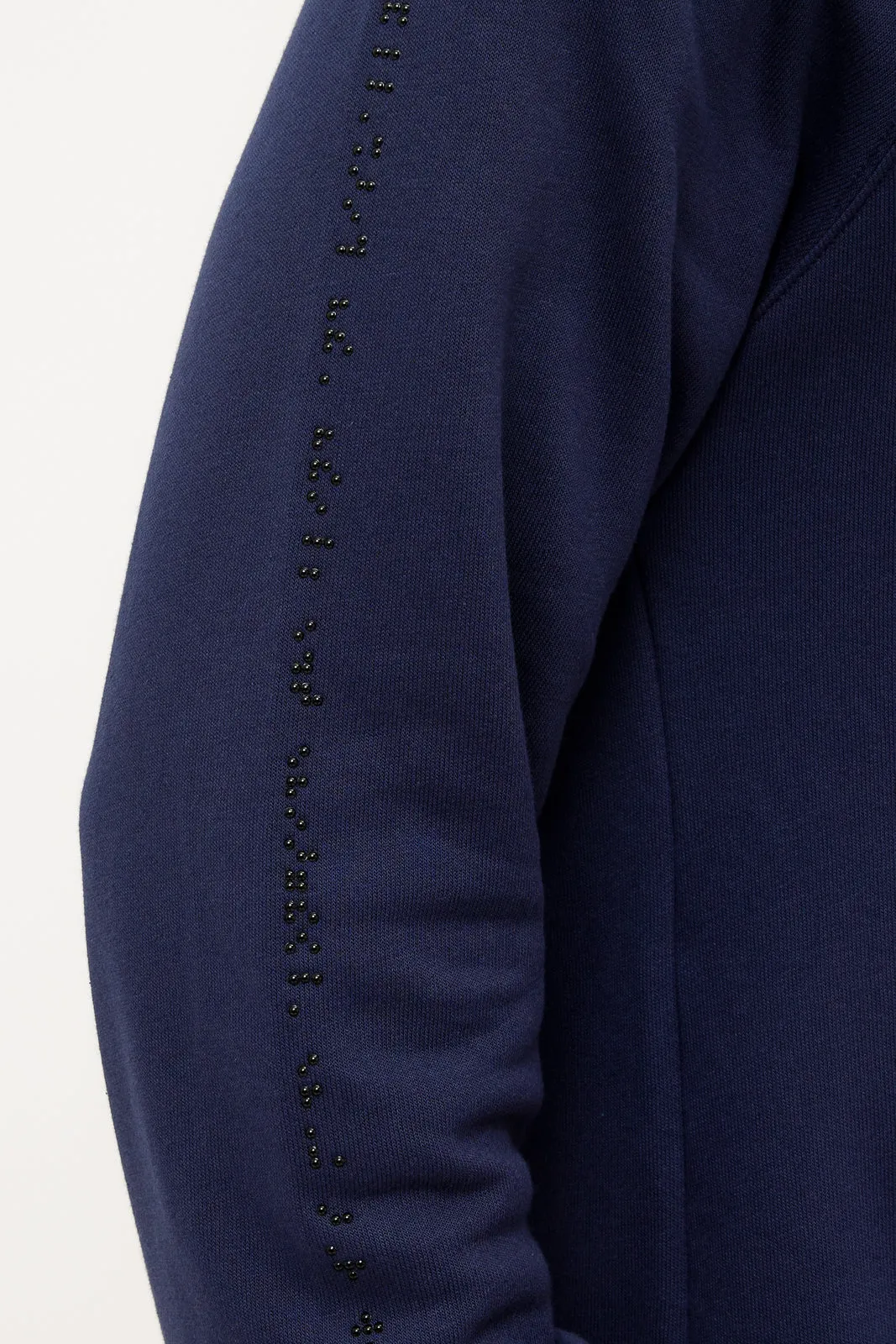 Crewneck Braille Sweater: Navy Blue