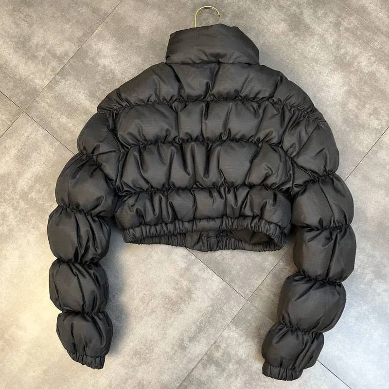 Cropped Bubble Puffer Jacket