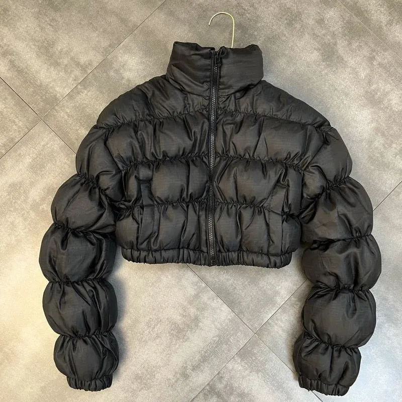 Cropped Bubble Puffer Jacket
