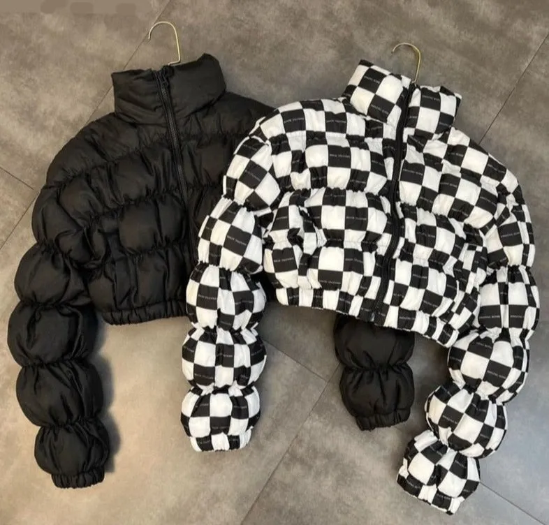 Cropped Bubble Puffer Jacket