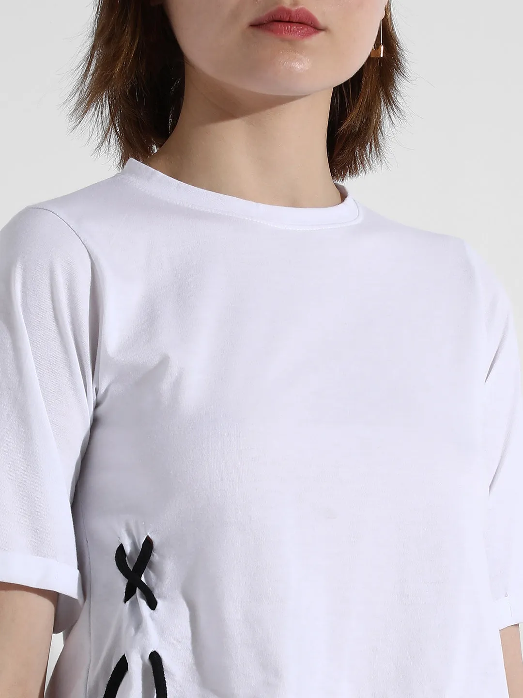 Cropped Top With Criss-Cross Detail