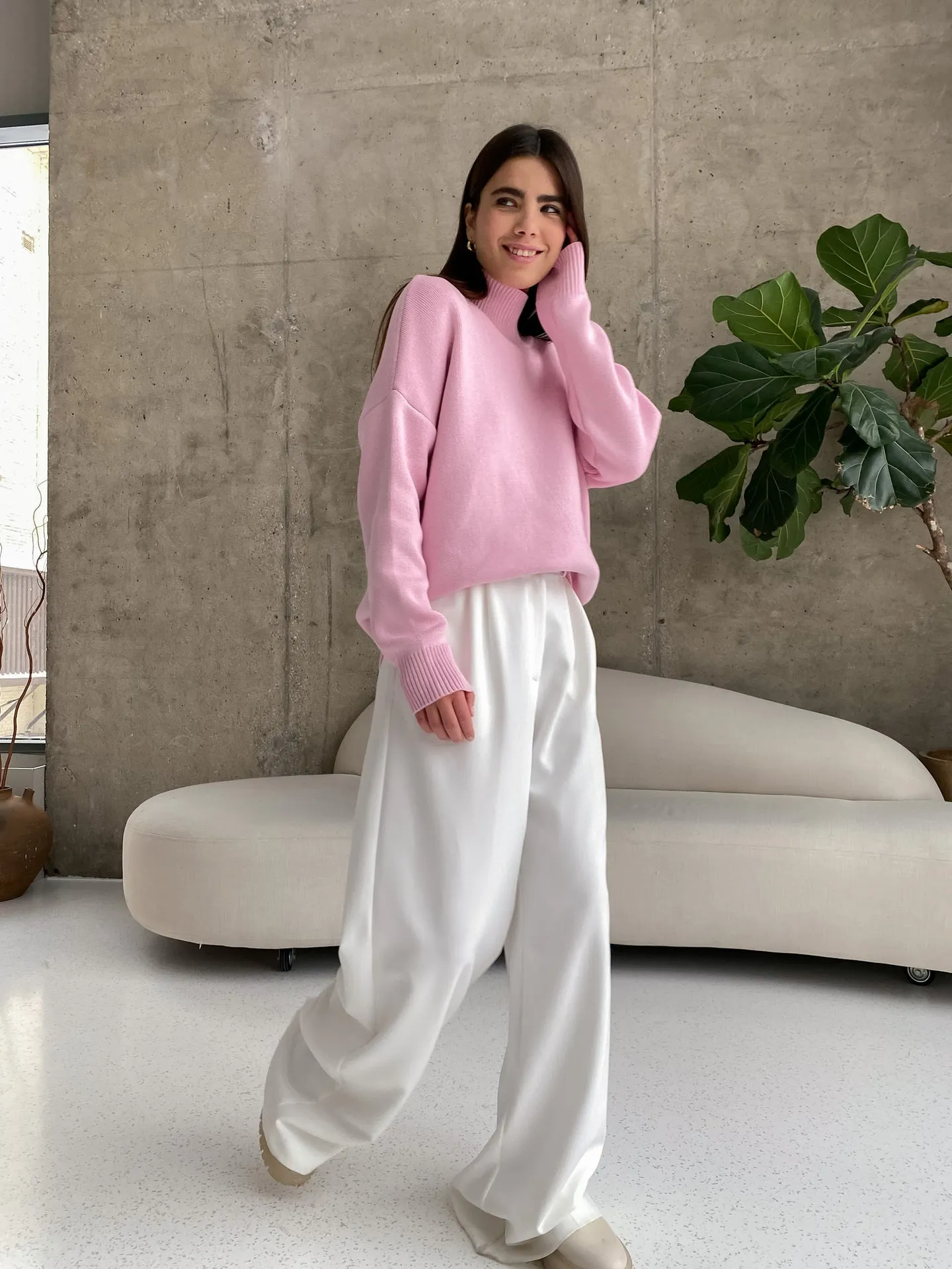 Dawn Women Turtleneck Oversized Casual Sweater