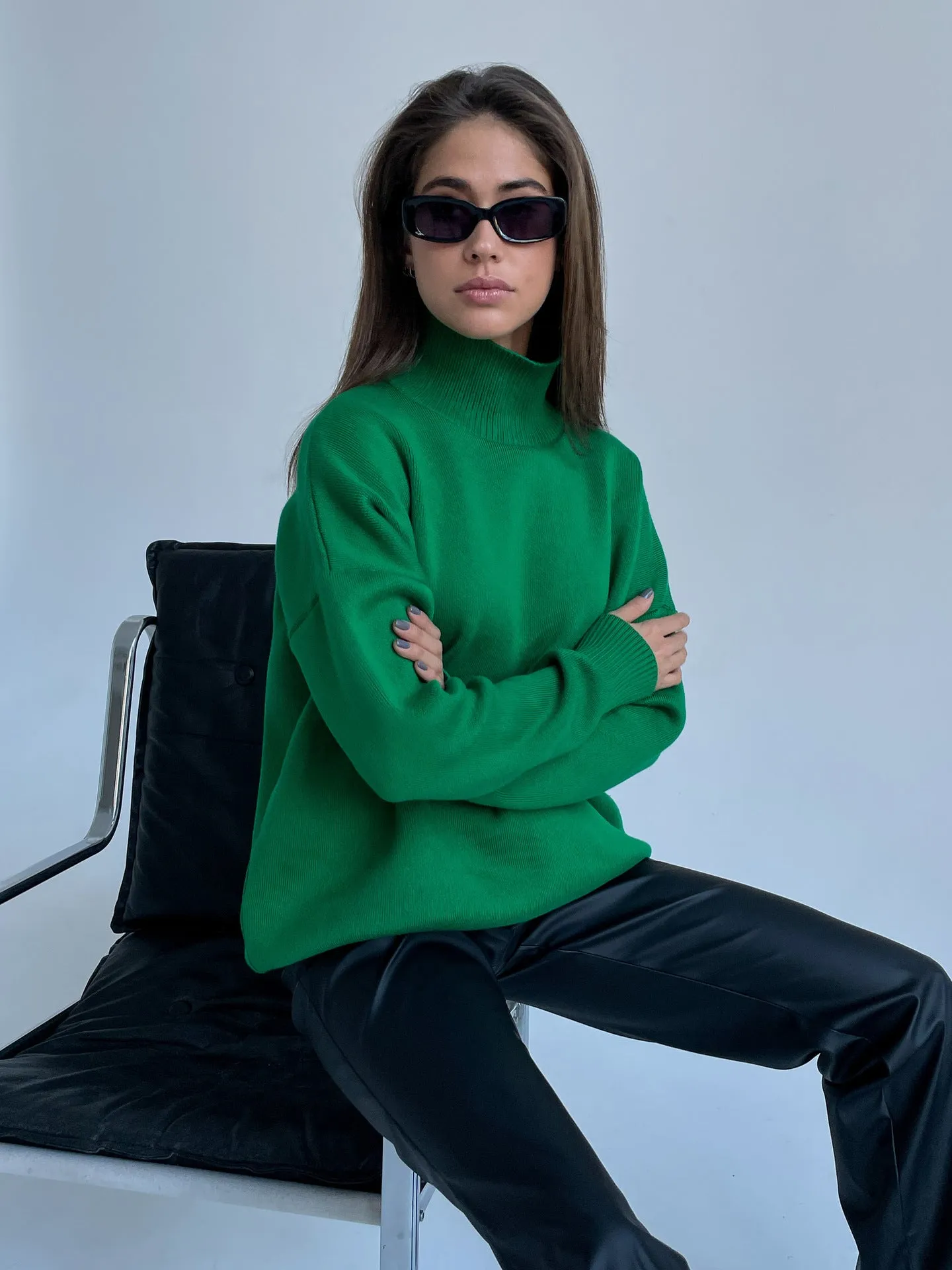 Dawn Women Turtleneck Oversized Casual Sweater