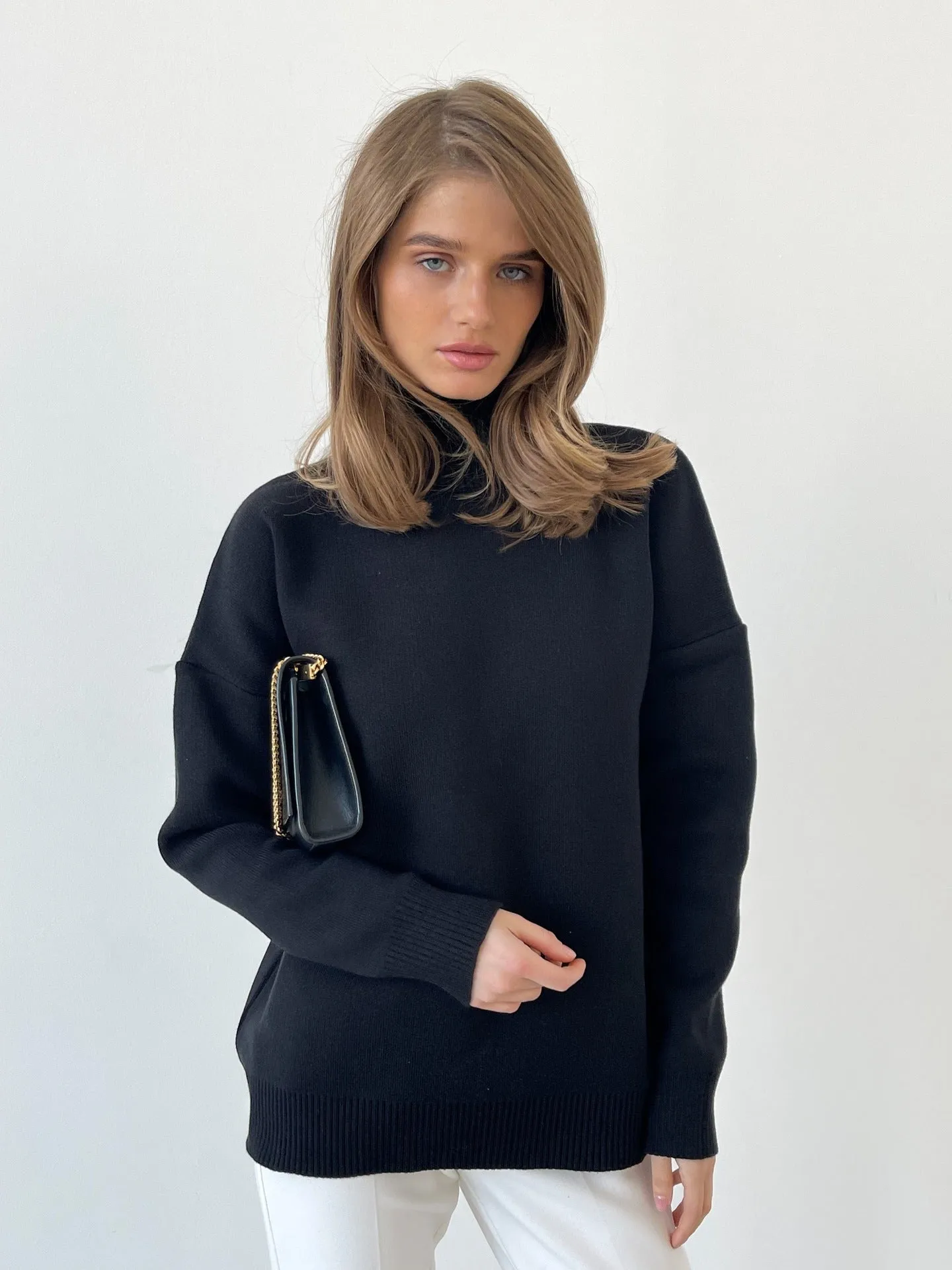 Dawn Women Turtleneck Oversized Casual Sweater