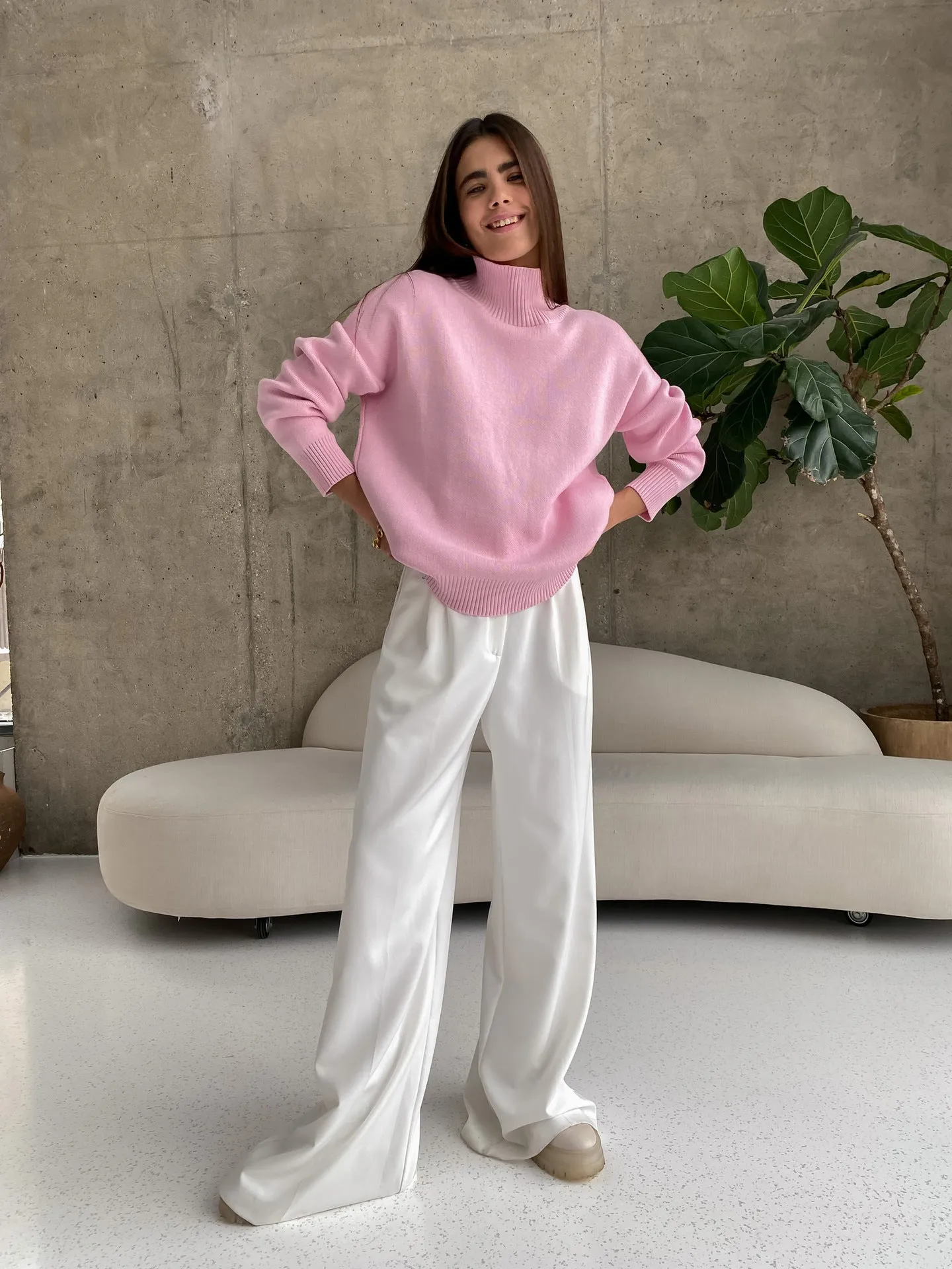 Dawn Women Turtleneck Oversized Casual Sweater