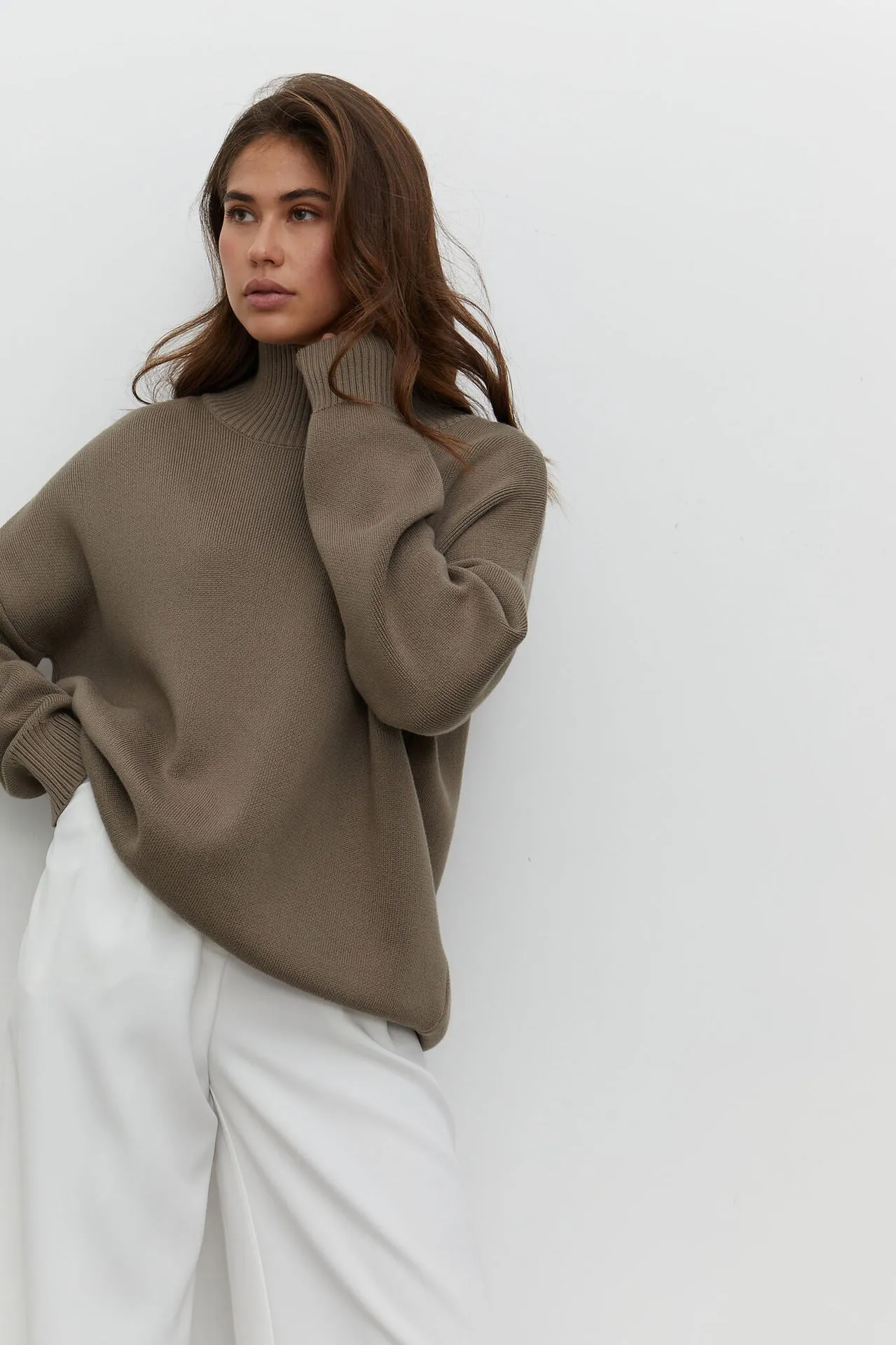 Dawn Women Turtleneck Oversized Casual Sweater