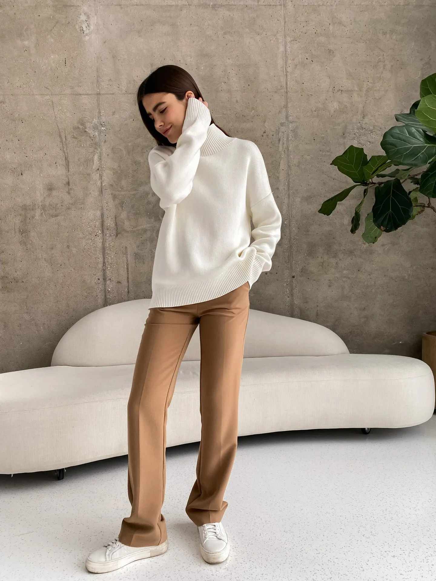 Dawn Women Turtleneck Oversized Casual Sweater