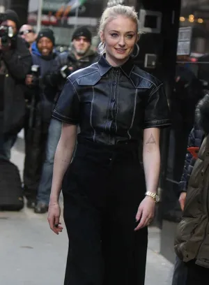 Elegant Black Jacket Worn By Sophie Turner | Sophie Turner Elegant Black Jacket