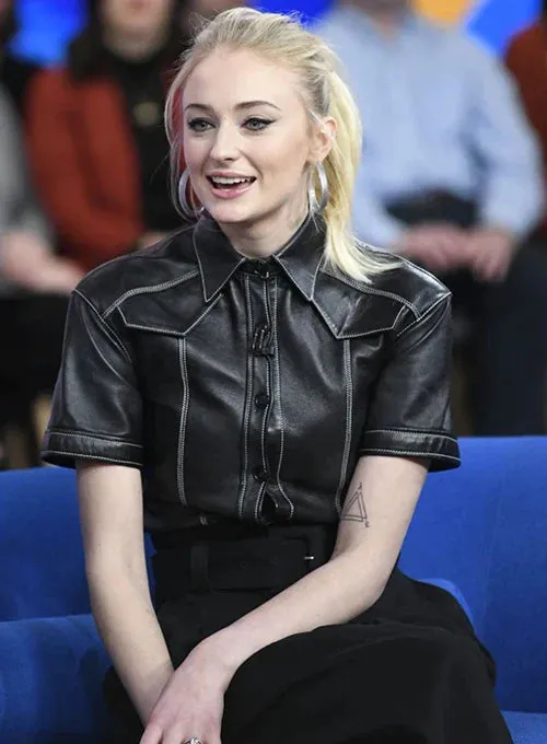 Elegant Black Jacket Worn By Sophie Turner | Sophie Turner Elegant Black Jacket