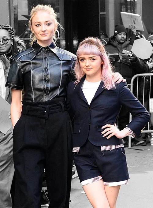 Elegant Black Jacket Worn By Sophie Turner | Sophie Turner Elegant Black Jacket