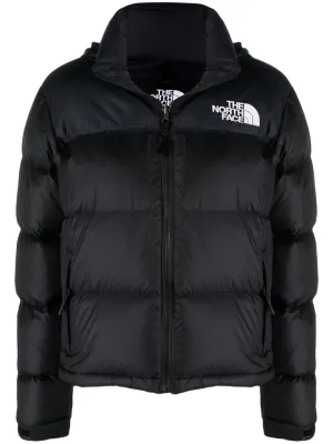 embroidered-logo puffer jacket