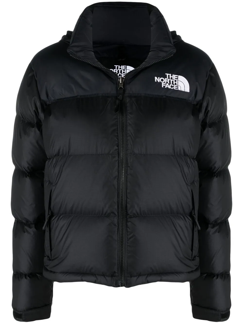 embroidered-logo puffer jacket