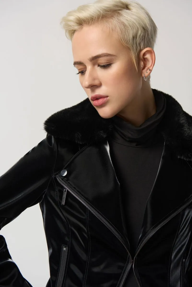 Faux-Leather Moto Jacket
