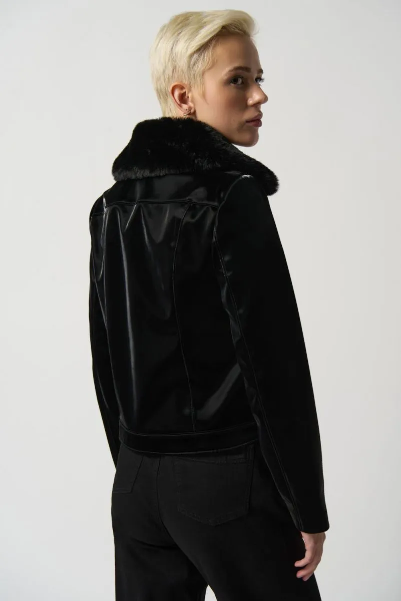 Faux-Leather Moto Jacket