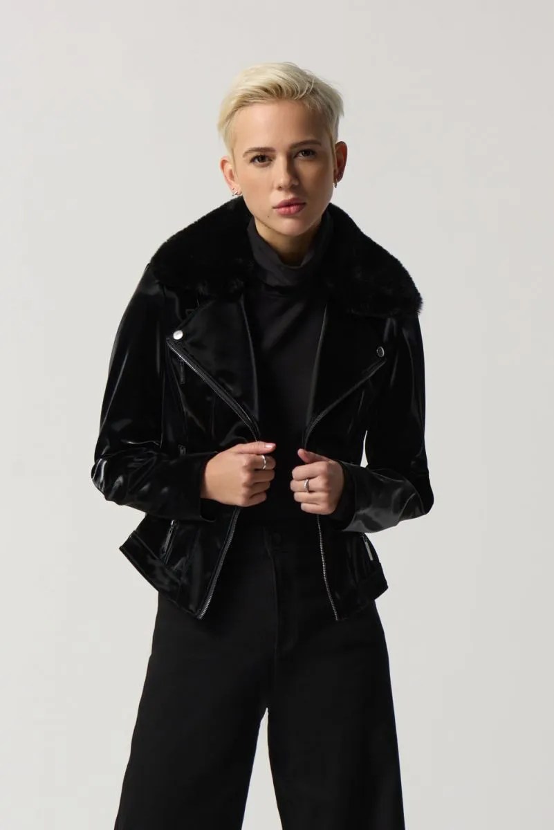 Faux-Leather Moto Jacket