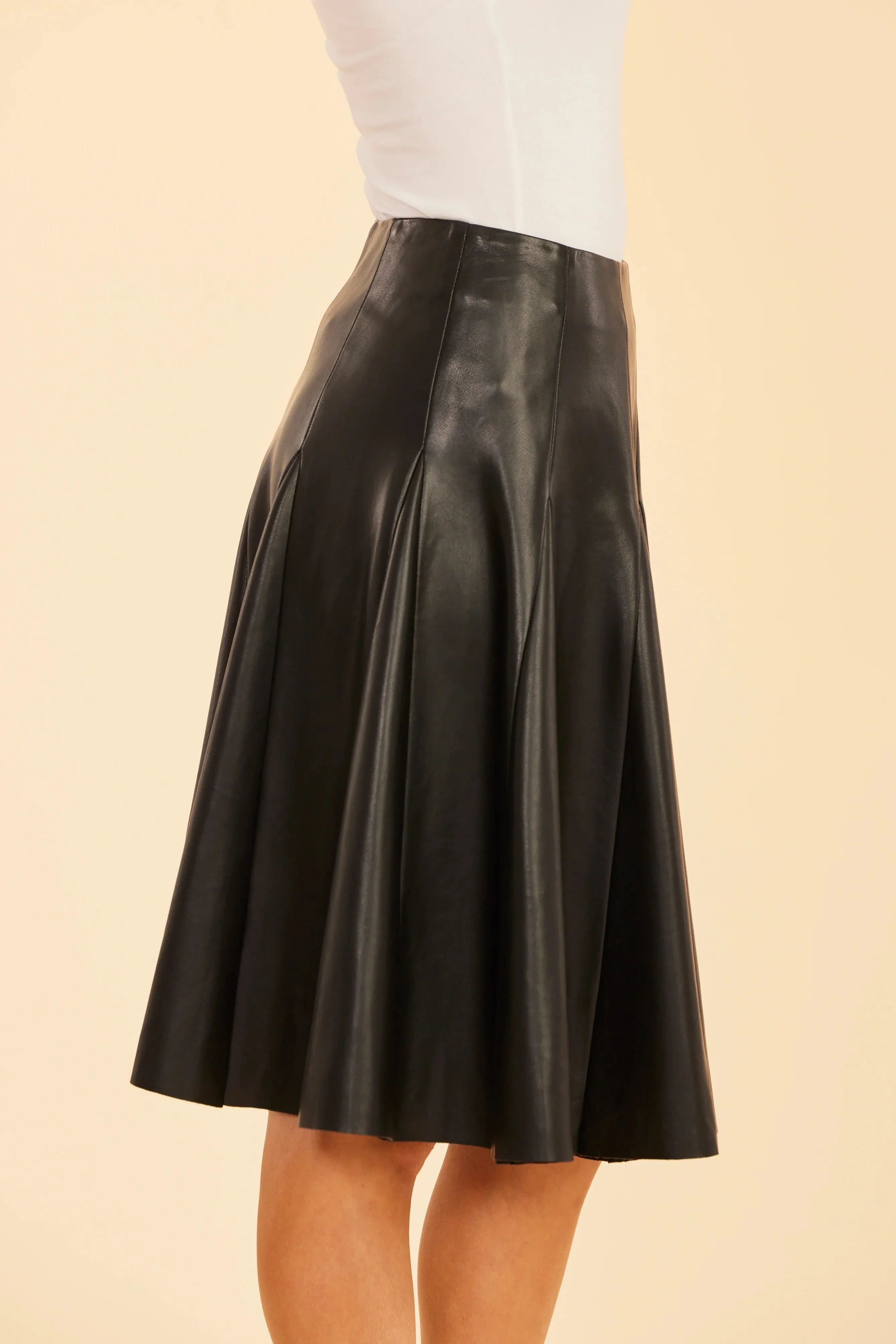 Faux Leather Skate Skirt