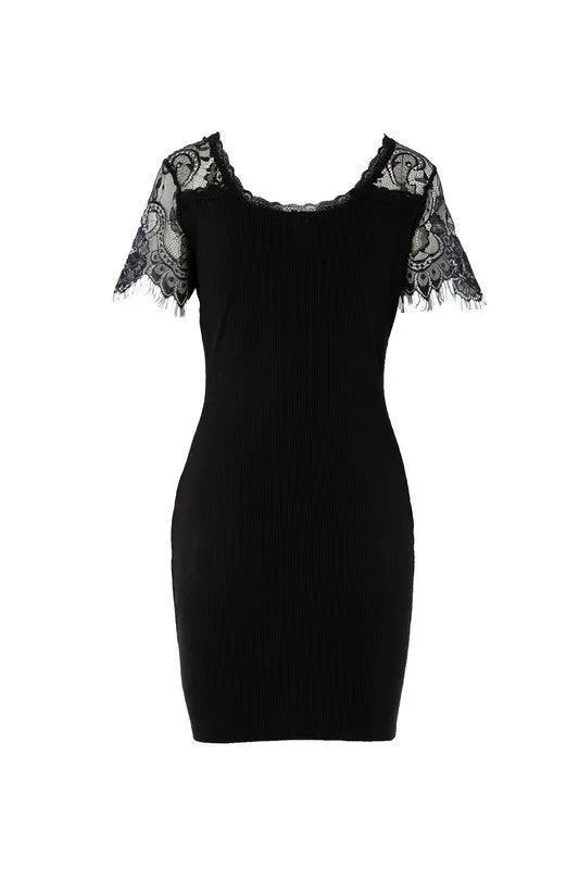 Feminine Delight | Lace Trim Dress