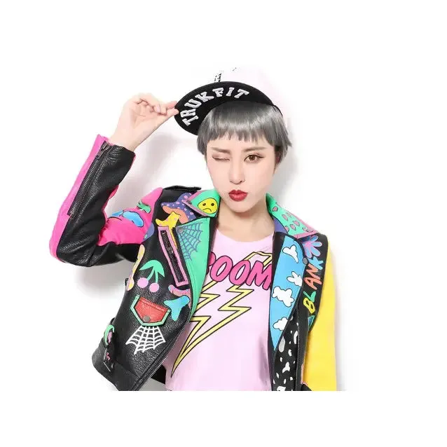 Fix My Head Motorcycle PU Leather Jacket
