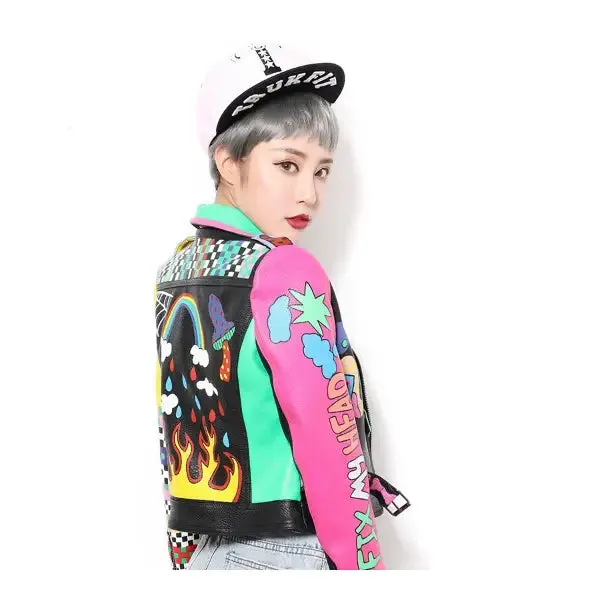 Fix My Head Motorcycle PU Leather Jacket