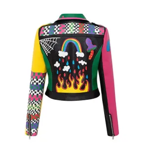 Fix My Head Motorcycle PU Leather Jacket