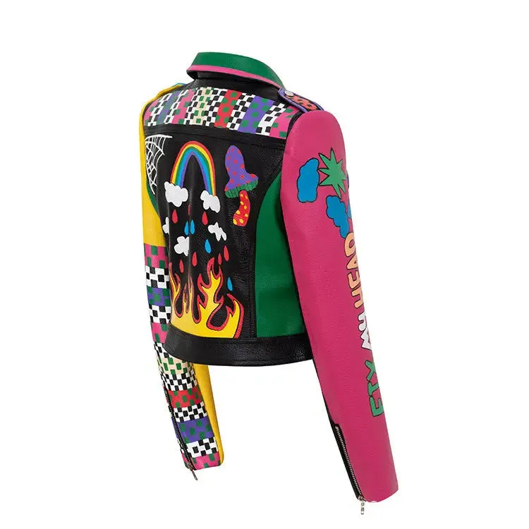 Fix My Head Motorcycle PU Leather Jacket