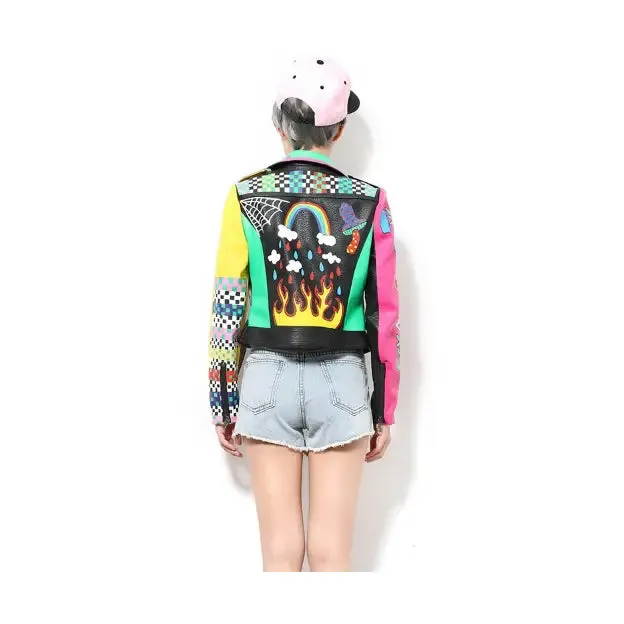 Fix My Head Motorcycle PU Leather Jacket