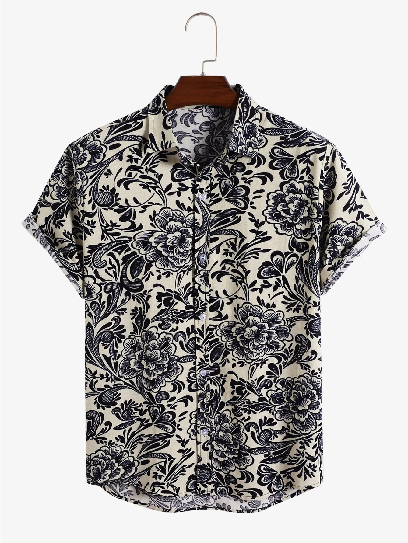 Floral Ethnic Style Print Shirts