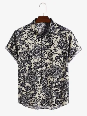 Floral Ethnic Style Print Shirts