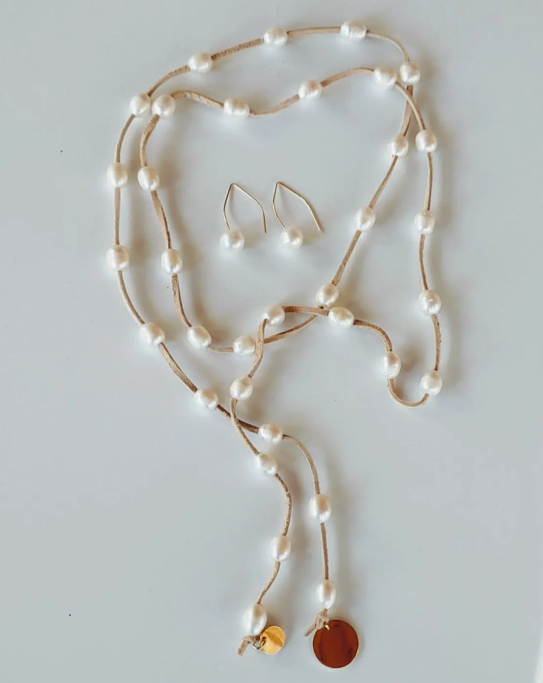 Freshwater Pearl Earrings on Wishbone Wire