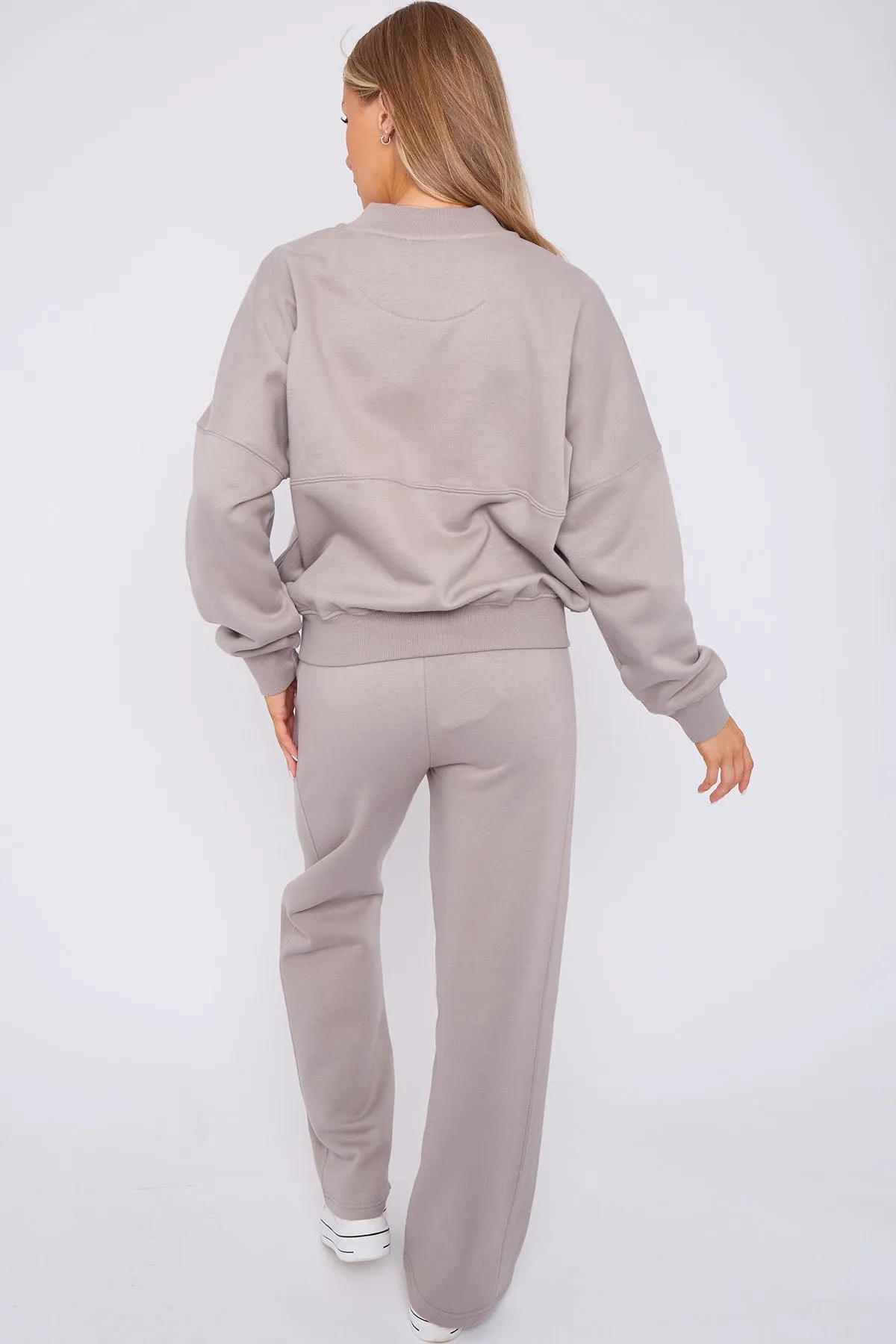 Full Zip Sweatshirt and Straight Leg Joggers Tracksuit Set - 10 colours