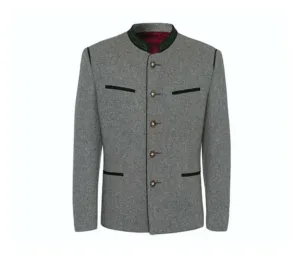 Grey German Bavarian Jacket Tyrol Loden Trachten Jacket German Bavarian Oktoberfest Jacket