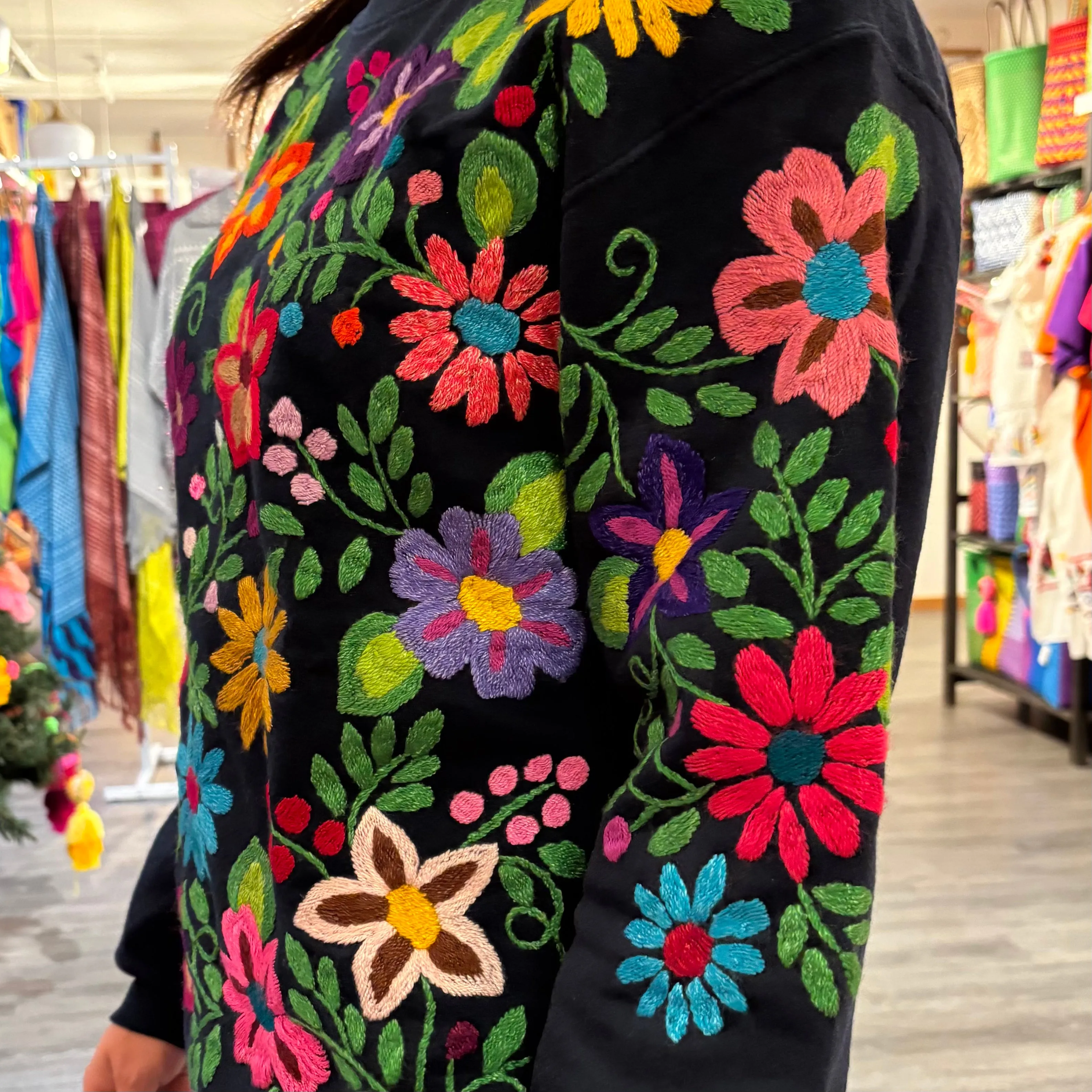 Handwoven flower Sweater- Chiapas, Mexico