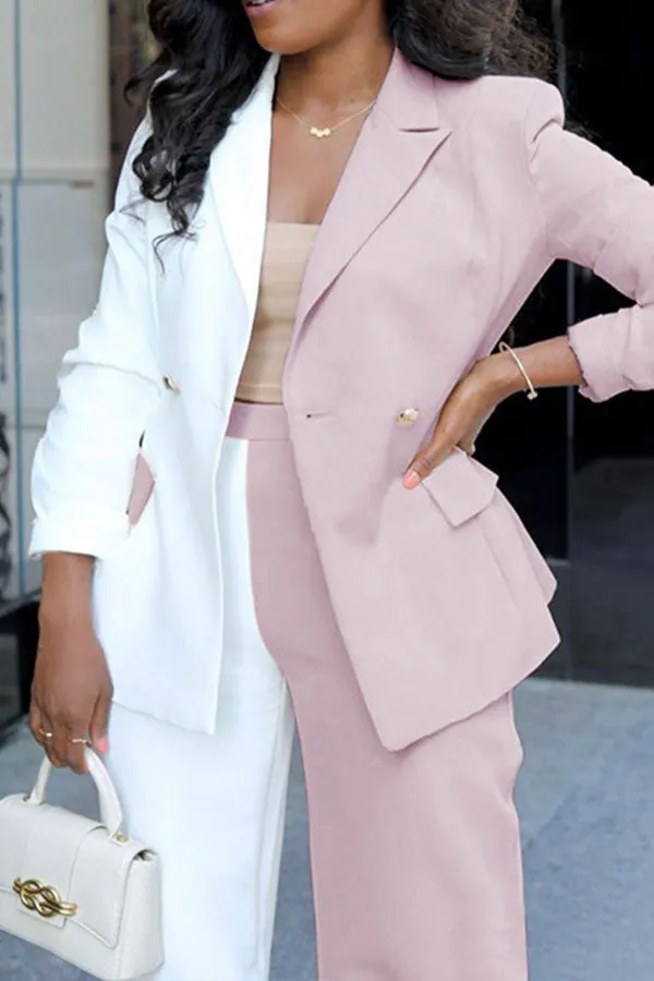 Hit Color Classic Pant Suit